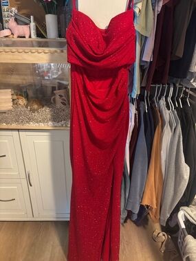 slim fit dress slacks Fiona Formal One-Shoulder High Slit Dress main image 1